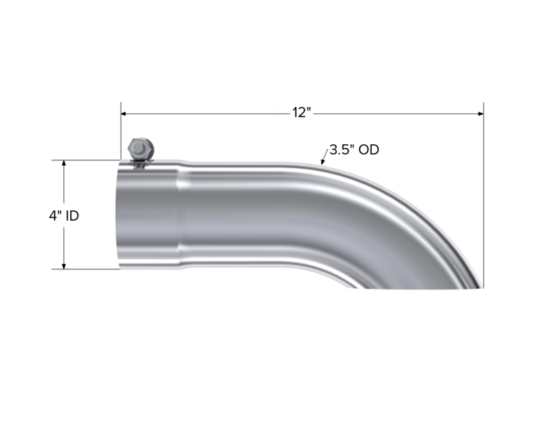 MBRP Universal Tip 3.5in O.D. Turn Down 3.5in inlet 12 length - T5080