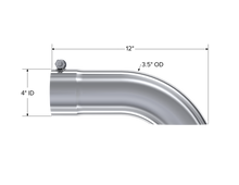 Load image into Gallery viewer, MBRP Universal Tip 3.5in O.D. Turn Down 3.5in inlet 12 length - T5080