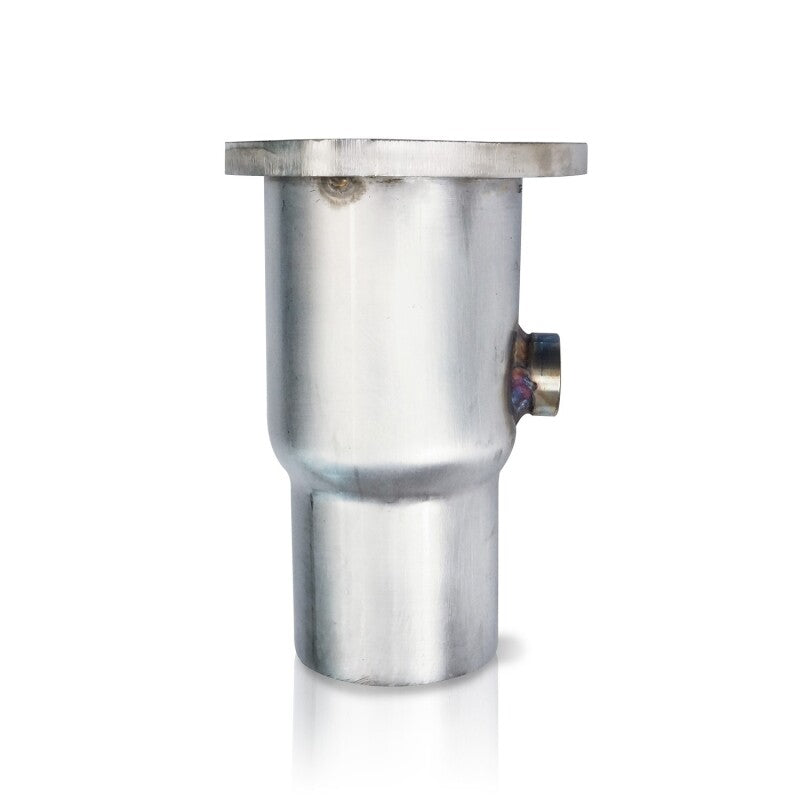 Stainless Works Collector Adapter 3-Bolt 3-1/2in OD Tubing 2-1/2in OD Outlet + O2 Bung - HCA3.52.5O2