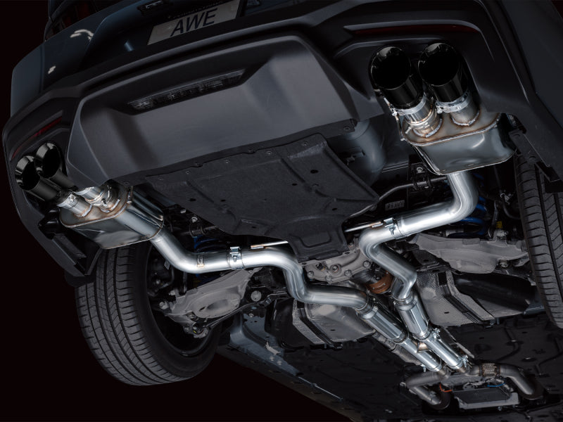 AWE 2024 Ford Mustang GT Fastback S650 RWD SwitchPath Cat-Back Exhaust w/ Quad Diamond Black Tips - 3025-43650