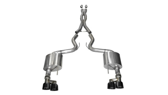 Corsa 2015-2017 Ford Mustang GT 5.0 3in Cat Back Exhaust Black Quad Tips (Xtreme) - 14335BLK
