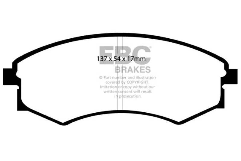 EBC 92-95 Hyundai Elantra 1.6 Yellowstuff Front Brake Pads - DP41358R