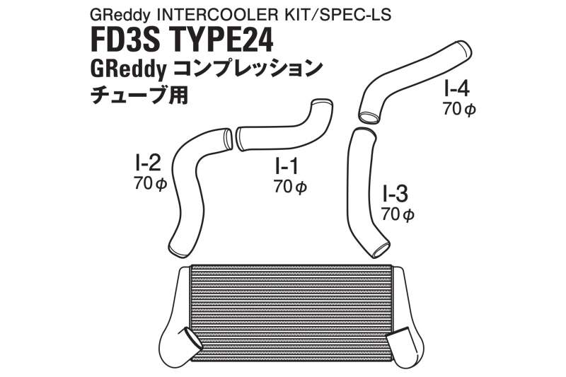 GReddy 93-96 Mazda RX-7 24 LS Spec Intercooler Kit for Factory Turbos *Battery Relocation Required* - 12040421