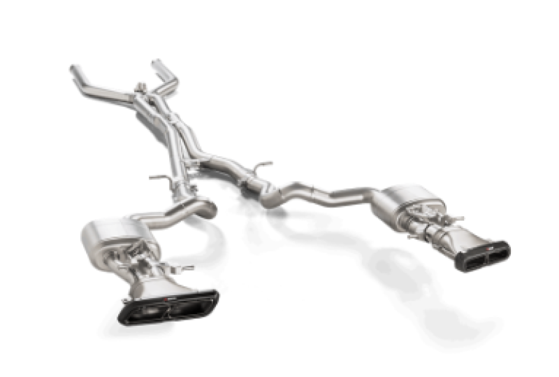 Akrapovic 2018 Mercedes Benz E63 Evolution Line (Titanium) & Link Pipe w/ Gloss Carbon Fiber Tips - MTP-ME/T/5H-5-G