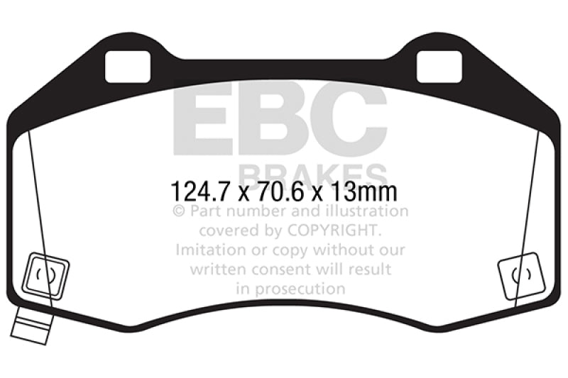 EBC 2017+ Fiat 124 Spider 1.4L Turbo Abarth Redstuff Front Brake Pads - DP32286C