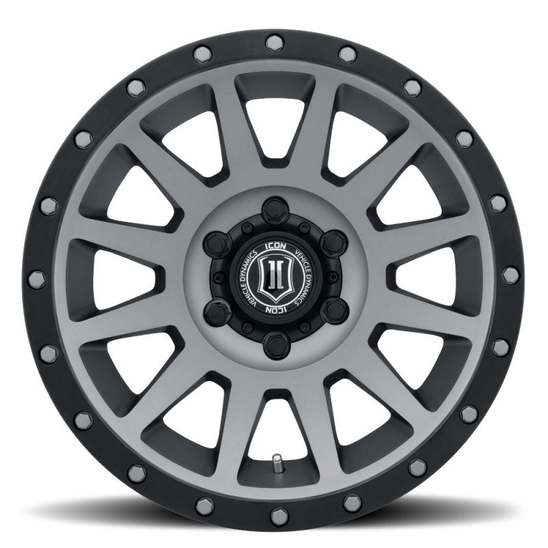 ICON Compression 17x8.5 5x5 -6mm Offset 4.5in BS 71.5mm Bore Titanium Wheel - 2017857345TT