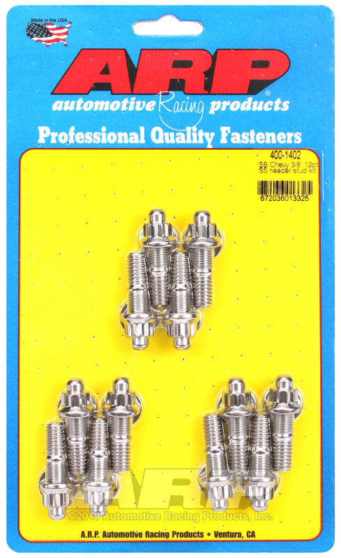 ARP SB Chevy 3/8 12pt SS Header Stud Kit - 400-1402