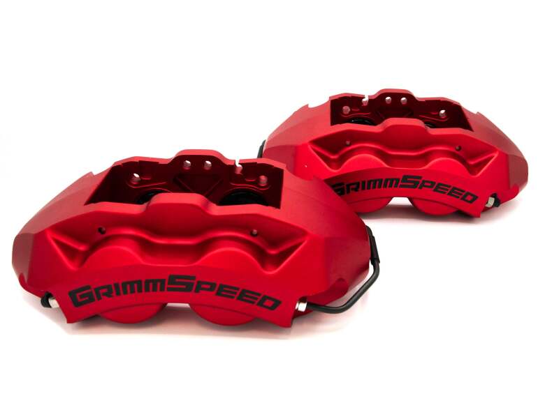 GrimmSpeed 02-21 Subaru WRX/STI 4-Piston Brake Caliper Kit - Red (For 340mm Rotor) - GRM.1170.1.RED
