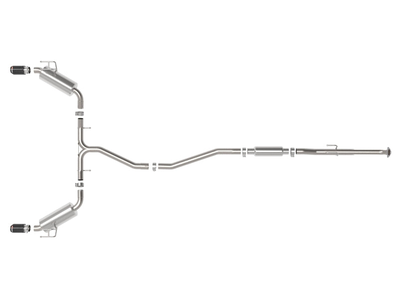 aFe Takeda 2.5in 304 SS Cat-Back Exhaust System w/CF Tips 2022+ Honda Civic L4-1.5L (t) - 49-36628-C