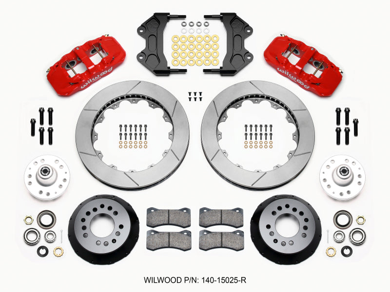 Wilwood AERO6 Front Hub Kit 15.00-Red WWE ProSpindle - 140-15025-R