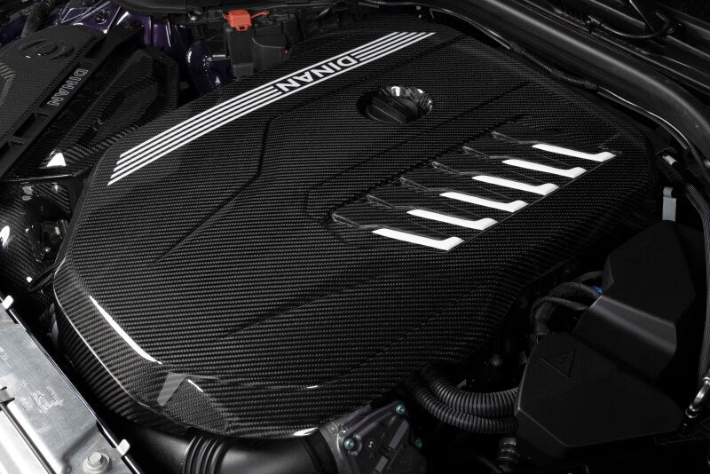 Dinan 19-26 BMW B58D (G01/G02/G20/G22/G23/G26/G42) Gloss Carbon Fiber Engine Cover w/Matte Accents - D590-0003
