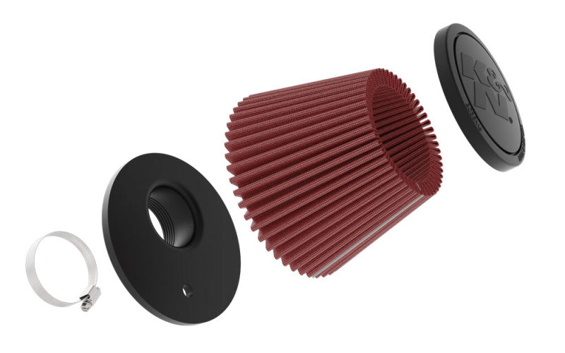 K&N Universal Clamp-on Air Filter 2in Flange ID 5-3/16in Base 3-1/2in Top 3-11/16in Height w/ Vent - RU-9920