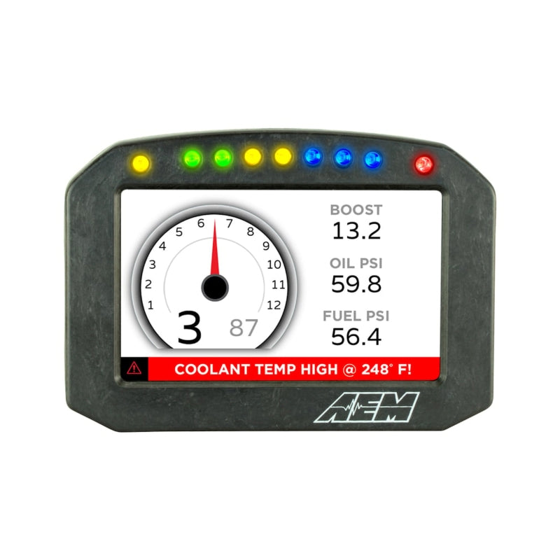 AEM CD-5G Carbon Flush Digital Dash Display w/ Internal 20Hz GPS & Antenna - 30-5602F