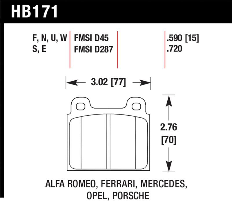 Hawk HPS Street Brake Pads - HB171F.590