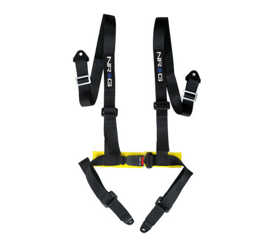 NRG 4 Point Seat Belt Harness / Buckle Lock- Black - SBH-4PC-SBK