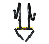 NRG 4 Point Seat Belt Harness / Buckle Lock- Black - SBH-4PC-SBK