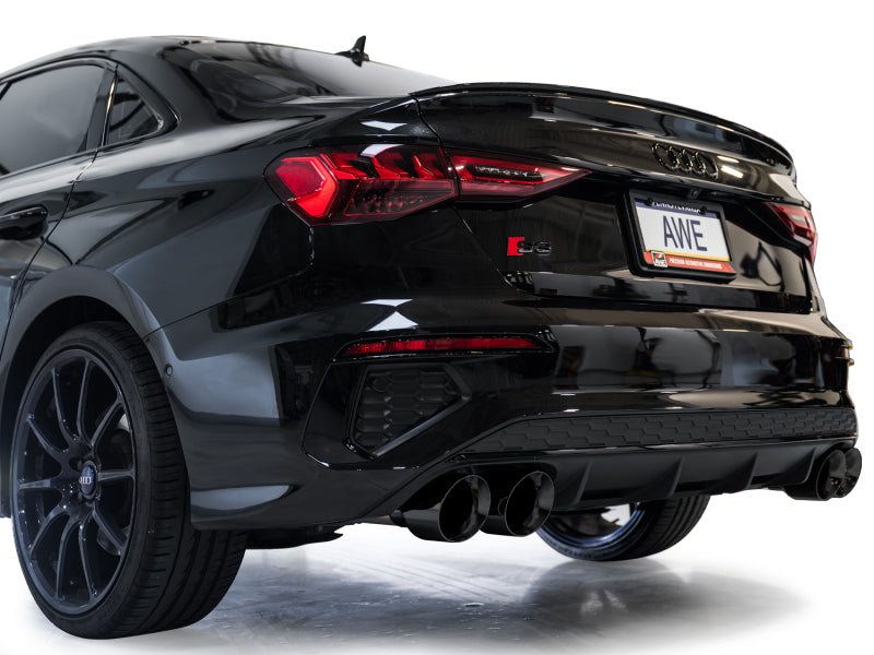 AWE Tuning 22-24 Audi 8Y S3 Touring Edition Exhaust - Diamond Black Tips - 3015-43897