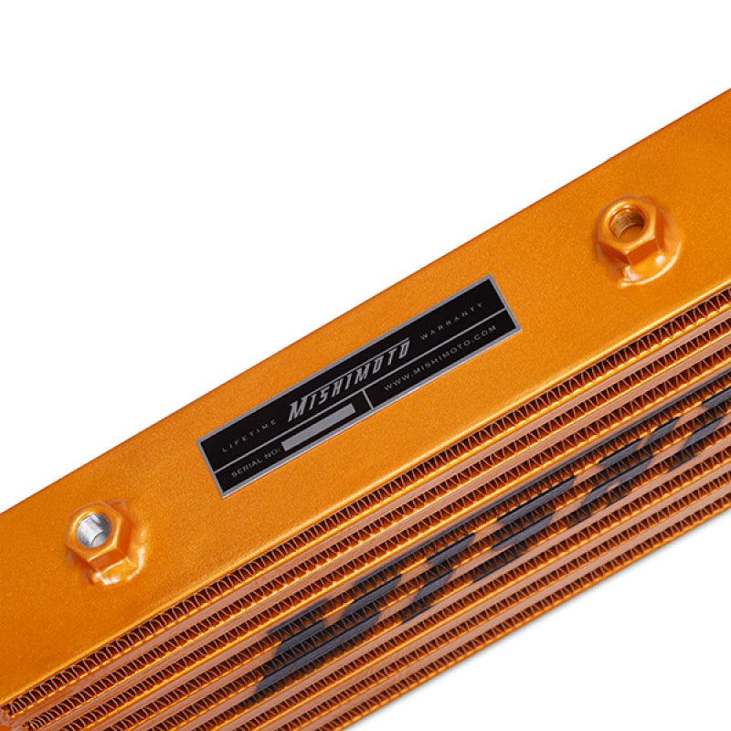 Mishimoto Universal Gold Z Line Intercooler Overall Size: 28x8x3 Core Size: 21x6x2.5 Inlet / Outlet - MMINT-UZG