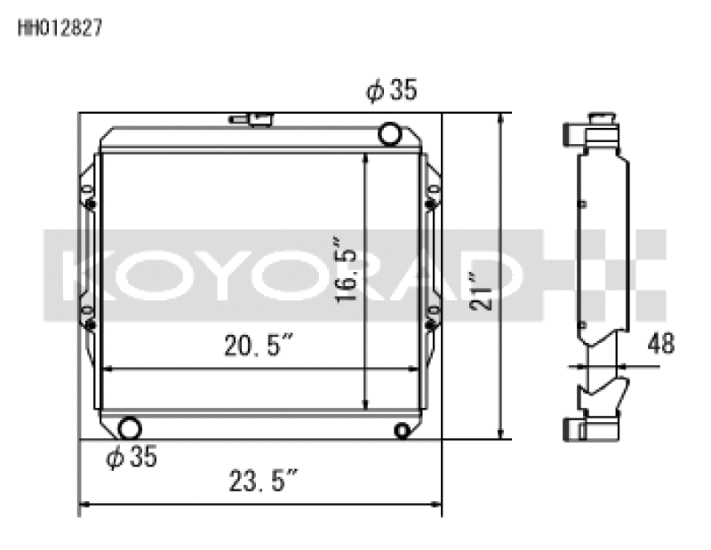 Koyo Toyota 84-95 Pickup 2WD/4WD/ 4Runner 2.4L I4 (22R/RE) MT Radiator *Will Not Fit 22RET* - HH012827