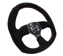 Load image into Gallery viewer, NRG Reinforced Steering Wheel (320mm Horizontal / 330mm Vertical) Suede w/Red Stitch - RST-009S-RS