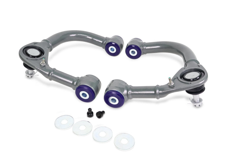 SuperPro 05-23 Toyota Tacoma 4WD Front Upper Fixed Offset Control Arm Set - Gun Metal - TRC6490E