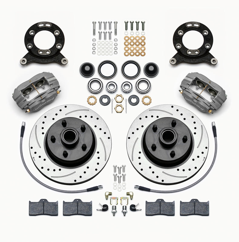 Wilwood Forged Dynalite-M Front Kit 11.30in 1 PC Rotor&Hub-Drill 65-69 Mustang Disc & Drum Spindle - 140-13476-D