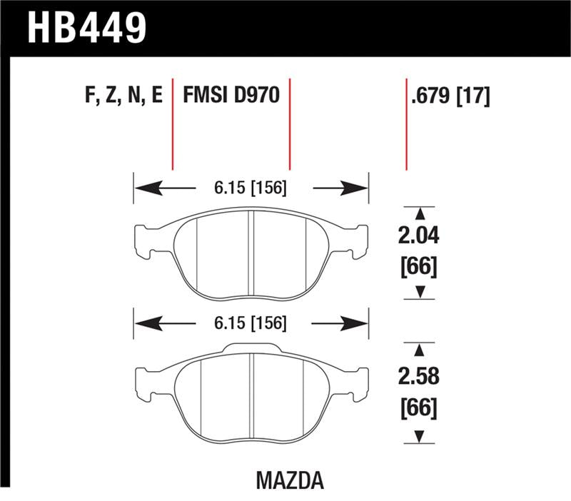 Hawk HP+ Street Brake Pads - HB449N.679