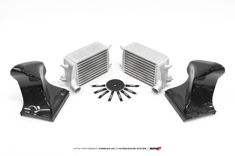AMS Performance 16-19 Porsche Carrera/Carrera S (991.2) Alpha Intercooler Kit w/Carbon Fiber Shrouds - ALP.26.09.0001-1