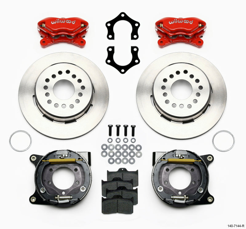 Wilwood Forged Dynalite P/S Park Brake Kit Red Mopar/Dana 2.36in Off w/Snap Ring Bearing - 140-7144-R