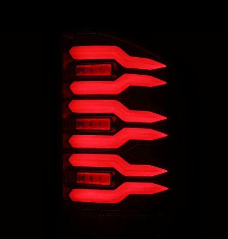 AlphaRex 07-14 Chevrolet Silverado 1500/2500HD/3500HD Luxx-Series LED Tail Lights Black/Red - 620000