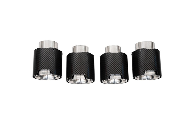 Corsa 2020-25 Chevrolet Corvette C8 RWD 4.5in Carbon Fiber Polished Tip Kit (For Corsa Exhaust Only) - 21109CF