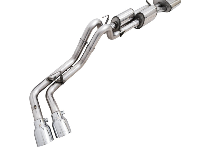 AWE Tuning 16-22 Toyota Tacoma 0FG Cat-Back Exhaust w/ BashGuard - Dual Chrome Silver Tips - 3015-32826