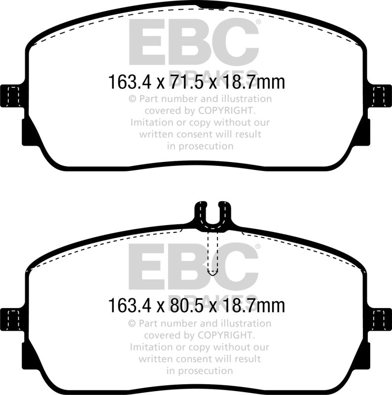 EBC 2020+ Mercedes-Benz GLA250 (H247) 2.0T Greenstuff Front Brake Pads - DP62390