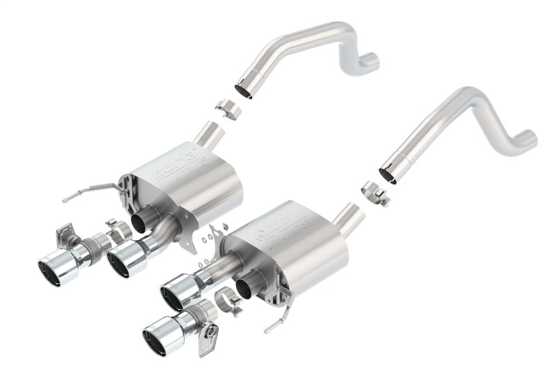 Borla 15 Chevy Corvette C7 ZO6 6.2L w/o AFM w/ NPP ATAK Quad RD RL IC Tips Center Rear Exit Exhaust - 11903