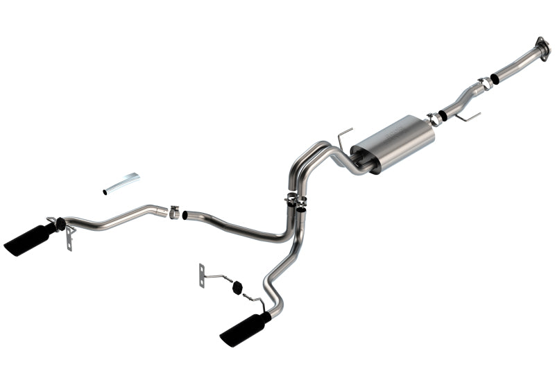 Borla F-150 2021 5.0L 2dr RC SB (122.8 WB) XL/XLT 3/2.25 SRE Cat-Back S-Type Black Chrome Tips - 140868BC