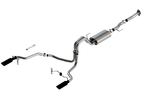 Borla F-150 2021 5.0L 2dr RC SB (122.8 WB) XL/XLT 3/2.25 SRE Cat-Back S-Type Black Chrome Tips - 140868BC