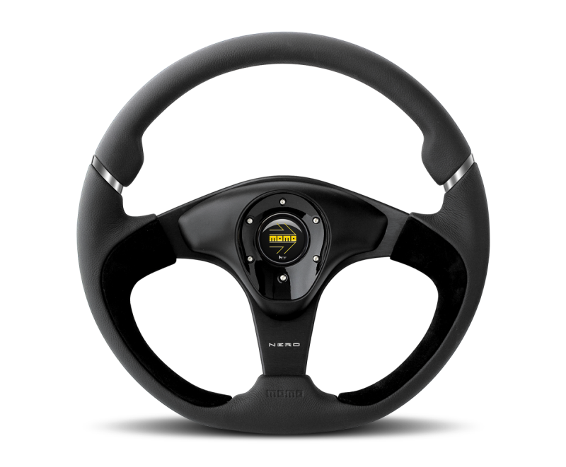 Momo Prototipo 6C Steering Wheel 350 mm - Black Leather/Gry St/Cbn Fbr Spoke - PRO35BK1C