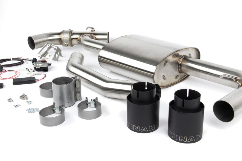 Dinan 17-24 Mini Cooper Clubman/Countryman S (F54/F60) Valved Axleback Exhaust - Black Tips - D660-0083-BLK
