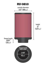 Load image into Gallery viewer, K&amp;N Universal Rubber Filter 2.438in Flange ID x 3.5in OD x 5in Height for 97-98 Yamaha TDM850 - RU-0810