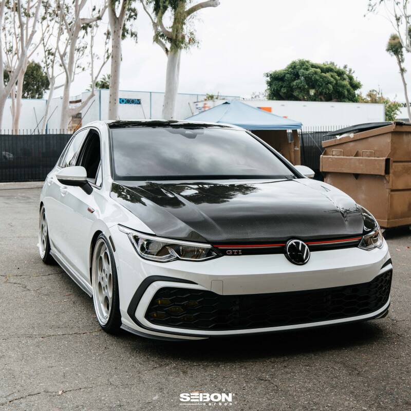 Seibon 22-23 Volkswagen Golf GTI/R TM-Style Carbon Fiber Hood - HD22VWG8-TM