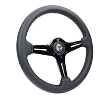 Load image into Gallery viewer, NRG Light Weight Gaming Steering Wheel - 350mm 3 Black Chrome Silver Spokes Perforated Leather - ST-018BC-PR