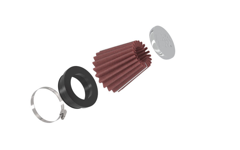 K&N Universal Chrome Filter 2 1/8 inch FLG / 3 inch Bottom / 2 inch Top / 3 inch Height - RC-2330