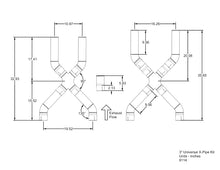 Load image into Gallery viewer, Kooks Universal 3in X-Pipe Kit - 9114S
