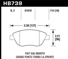 Load image into Gallery viewer, Hawk 2013 Fiat 500 Abarth Front HPS 5.0 Street Brake Pads - HB739B.715
