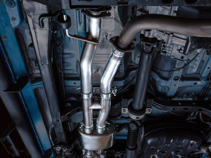AWE Tuning 16-22 Toyota Tacoma 0FG Cat-Back Exhaust w/ BashGuard - Dual Diamond Black Tips - 3015-33826