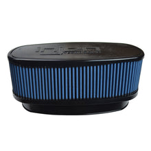 Load image into Gallery viewer, Injen NanoWeb Dry Air Filter 8.7x3.9in Oval ID / 10.4x5.6in OD / 4.2in Height / 10.1x4.7in Top - X-1131-BB