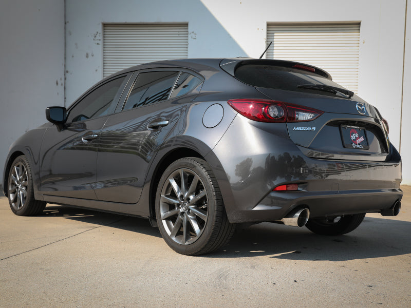 aFe Takeda 2-1/2in 304 SS Axle-Back Exhaust w/ Polished Tips 14-18 Mazda 3 L4 2.0L/2.5L - 49-37014-P