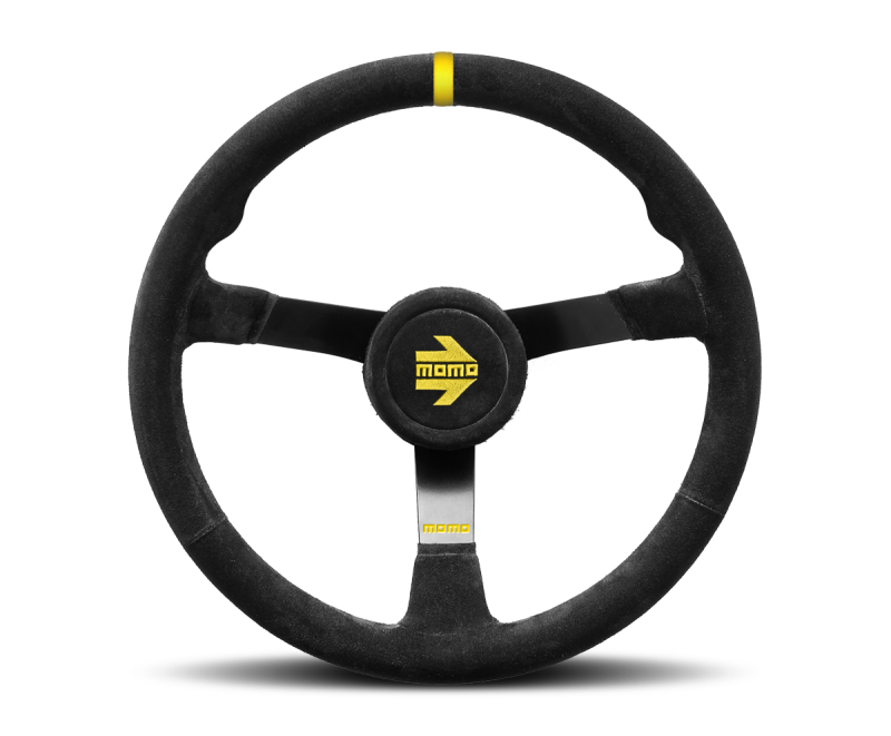 Momo MOD07 Steering Wheel 350 mm - Black Leather/Black Spokes/1 Stripe - R1905/35L