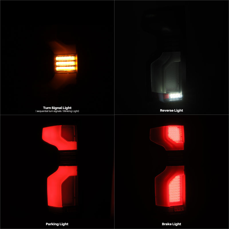 AlphaRex 19-24 Chevy Silverado 1500 / 20-24 2500HD/3500HD LUXX-Series LED Tail Lights Black - 620088