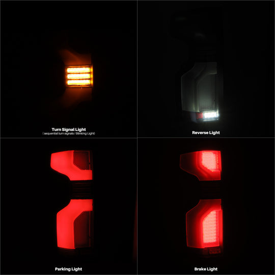 AlphaRex 19-24 Chevy Silverado 1500 / 20-24 2500HD/3500HD LUXX-Series LED Tail Lights Black - 620088